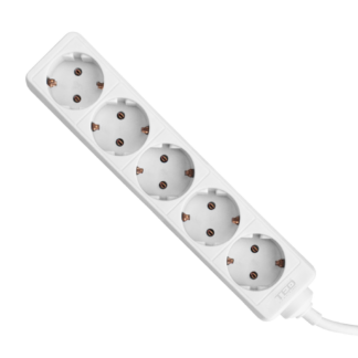 Prelungitor Ted Electric, 1.5 metri cu 5 Schuko, Cablu 3x 1.5mm, Culoare Alb, Putere 3680W 16A, TED001894 [1]