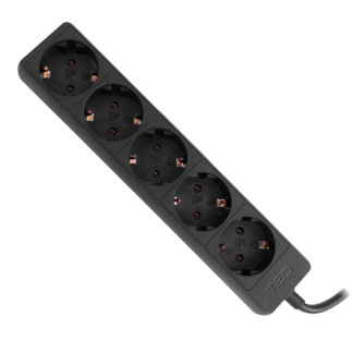Prelungitor TED Electric 3 metri cu 5 Schuko, Cablu 3x 1.5mm, Culoare Negru, Putere 3680W 16A, TED Electric TED001832 [1]