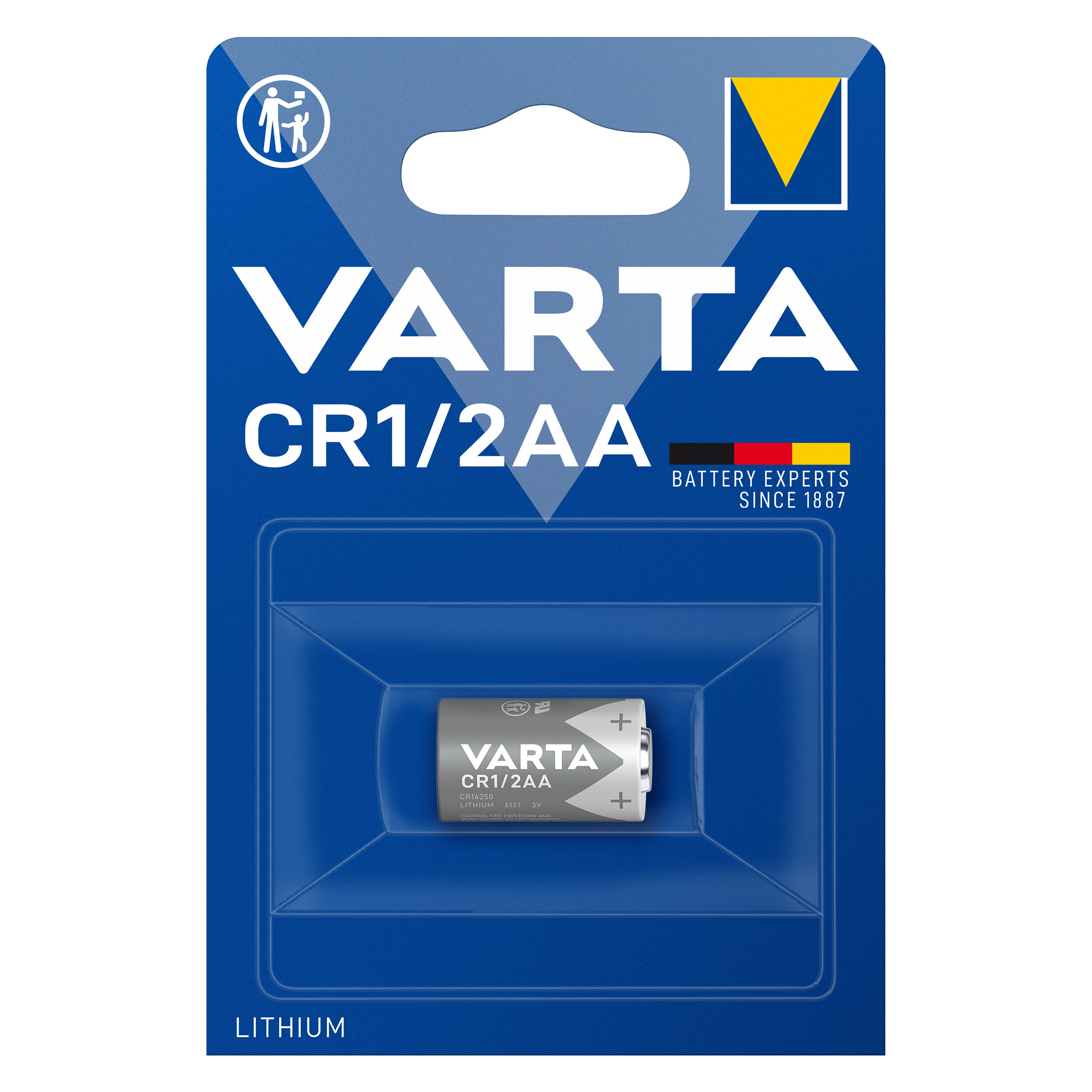 Baterie Litiu Varta  3V 1/2AA 1000mAh, Dimensiuni 14.5 x 25.5 mm Blister 1, A0113551 - imagine 2