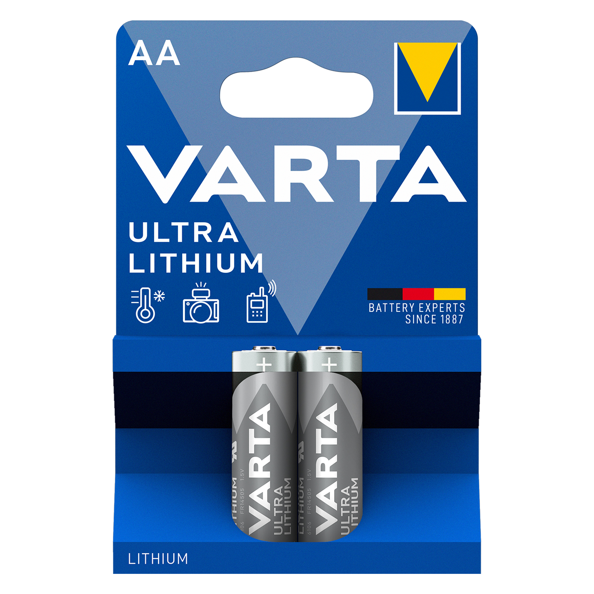 Baterie Litiu Varta  1.5V AA LR6, Dimensiuni 14.5 x 50.5 mm Blister 2, A0115444 - imagine 2