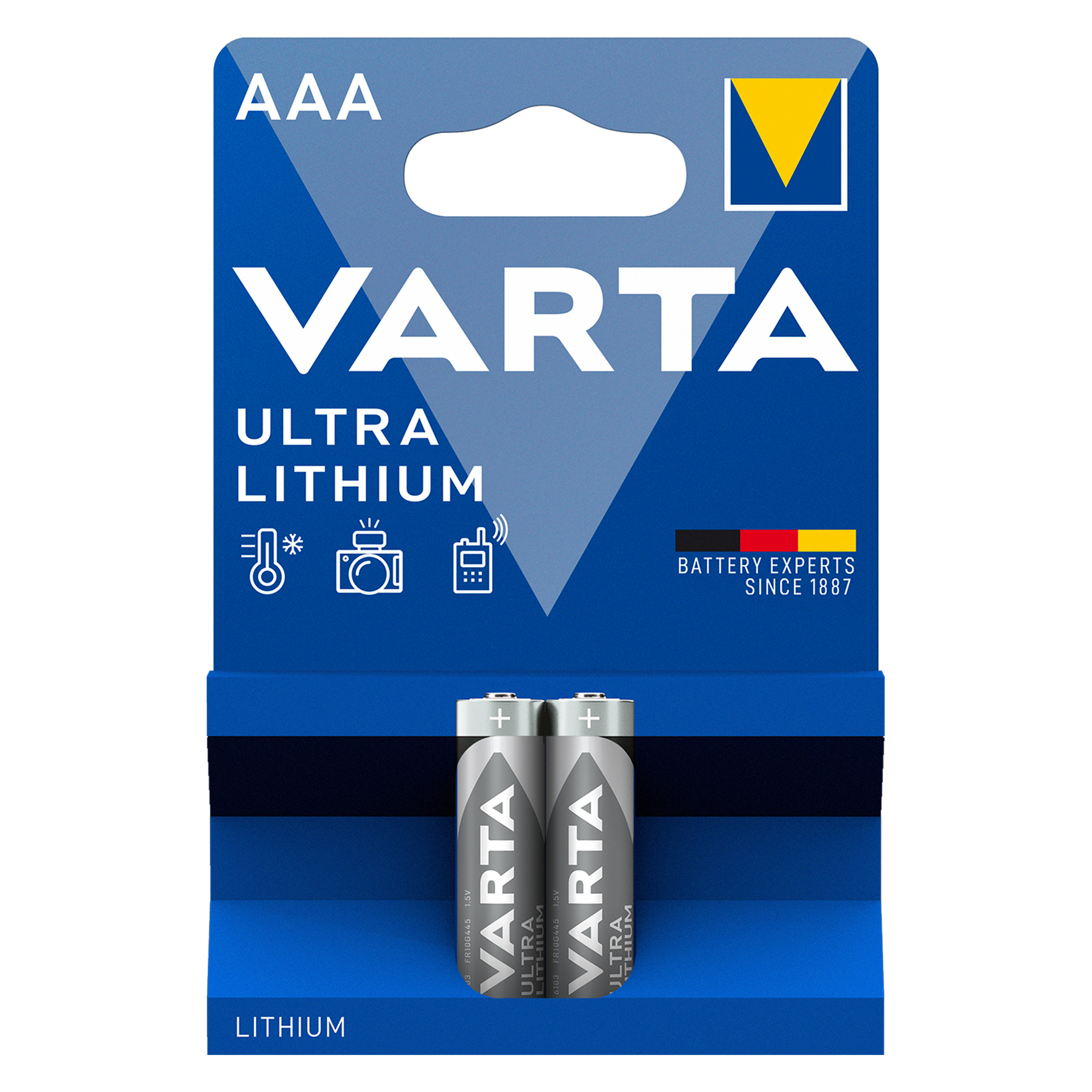 Baterie Litiu Varta 1.5V AAA LR3, Dimensiuni 10.5 x 44.5 mm Blister 2, A0115446 - imagine 2