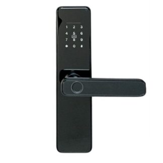 Yala smart MALAGA GLS BLACK cu placa frontala din sticla, cod PIN, card RFID, cheie si aplicatie [1]