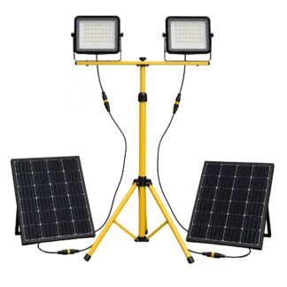 Kit iluminat pentru curte si gradina cu reflector LED solar si trepied reglabil, 800 lm, 6400K, V-TAC [1]