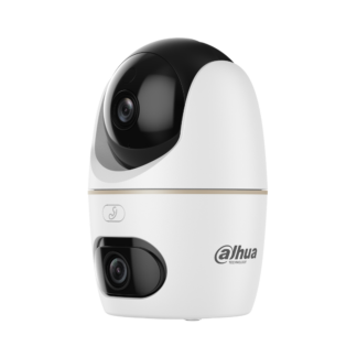 Camera de supraveghere WiFi de interior Dahua Hero Dual DH-H5D-5F, Pan/Tilt 360°, 5+5MP, WiFi 6, Vedere nocturna, Iluminare Duala inteligenta, Detectie AI persoane/animale, Detectie Dual Channel, Urmarire inteligenta, Apel proactiv, Comunicare bidirectionala, Mod confidentialitate, Alarma sonora
