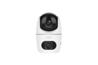 Camera de supraveghere WiFi de interior Dahua DH‑H3D‑3F, Dual‑Lens 3+3MP, Pan/Tilt 360°, WiFi 6 Dual‑Band, Smart Dual Light, Detecție AI persoane și animale, Auto Tracking, Alarmă sonoră și luminoasă, Microfon și difuzor, H.265, Slot microSD