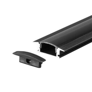Profil aluminiu incastrat V-TAC VT-8106 pentru banda LED, 2m, difuzor inclus, carcasa neagra, 2000 x 24.7 x 7mm, SKU-2875 [1]