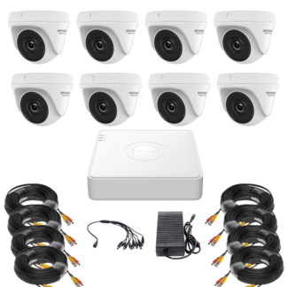Sistem supraveghere de interior, Hikvision HiWatch, 4 camere, 5MP, Infrarosu 20m, DVR, Accesorii montaj [1]