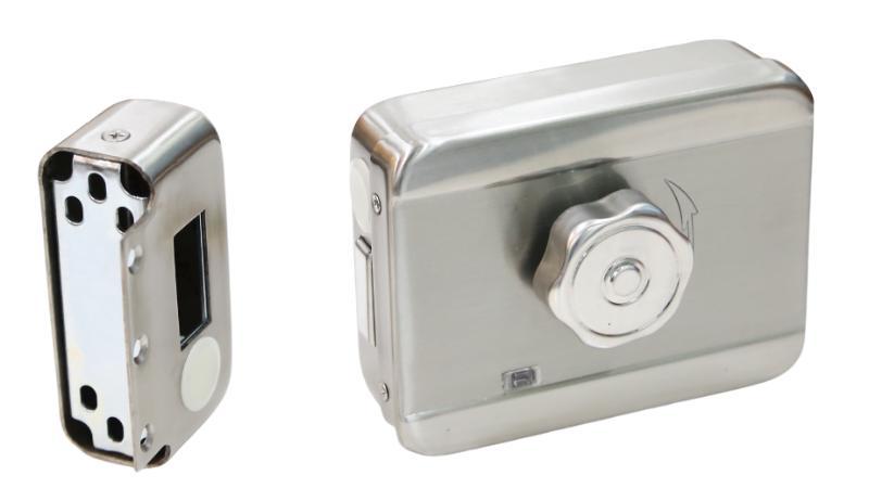 Incuietoare electrica motorizata Hikvision 12V 350mA inox control acces videointerfon, DS-K4E100