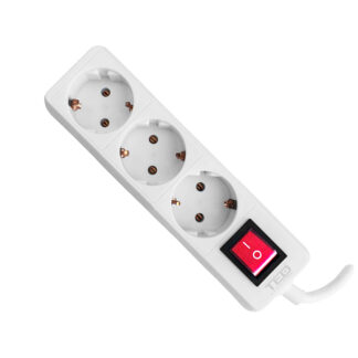 Prelungitor 1.5 metri cu 3 Schuko, Cablu 3x 1mm, Culoare Alb, Putere 3680W 10A, TED Electric GN000803 [1]