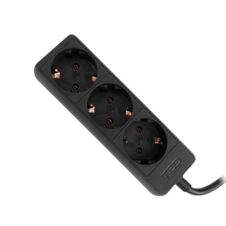 Prelungitor 5 metri cu 3 Schuko, Cablu 3x 1.5mm, Culoare Negru, Putere 3680W 16A, TED Electric TED001856 [1]