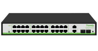 Switch PoE Tiandy 24 porturi Gigabit 280W 2x Uplink 2x SFP 56Gbps TC-P3S028-G2422AT280 [1]