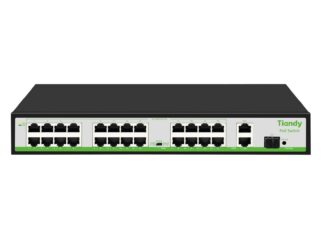Switch PoE Tiandy 24 porturi 10/100M 260W 2x Uplink Gigabit 1x SFP TC-P3S027-H2421AT260 [1]