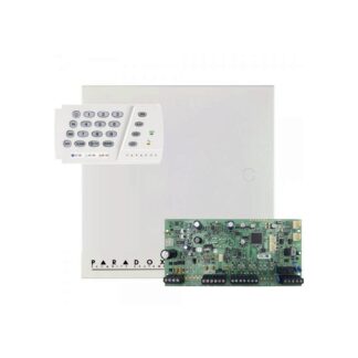 Kit centrala alarma Paradox SP5500+ cu tastatura LED K636 32 zone 2 partitii cutie metalica cu transformator [1]