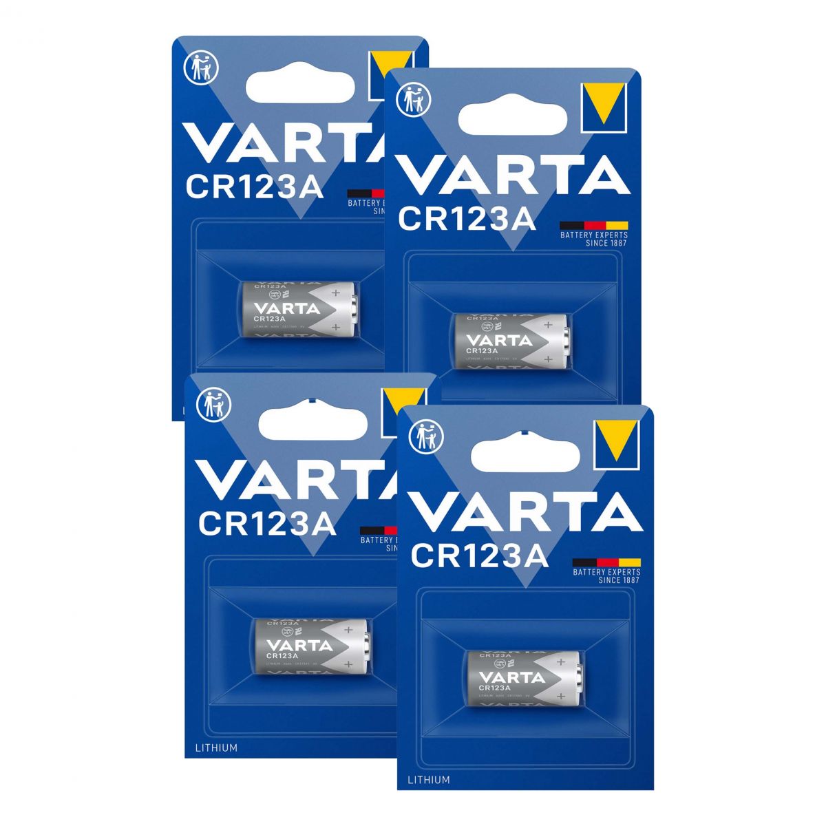 Pachet 4 Baterii Litiu Varta 3V CR123A 1430mAh, Dimensiuni 16.8 x 34.55 mm Blister 1, BA085164 [1]