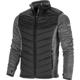 Jachetă matlasată Lahti PRO L4012202, gri-negru, mărimea M, cu imprimeu, fermoar și buzunare