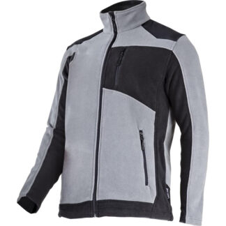 Jachetă polar Lahti PRO L4013702, gri-negru, mărimea M, cu întărituri Oxford 300D și 3 buzunare cu fermoar