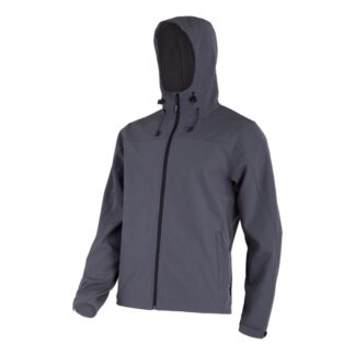 Jacheta elastica Lahti PRO L4093402, gri, marimea M, cu gluga ajustabila, membrana TPU si buzunare cu fermoar