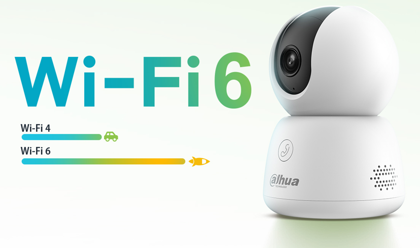 Camera de supraveghere WiFi de interior Dahua DH-H5B, Pan/Tilt 360°, WiFi 6, 5MP, Vedere nocturnă, Detecție AI persoane/animale, Urmărire automată, Patrulare presetată, Apel proactiv, Mod confidențialitate, Alarmă la sunete anormale [1]