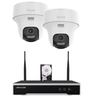 Sistem performant de supraveghere Wi-Fi HiLook cu 2 camere rotative, 4 MP 2K, detectare persoane si vehicule, audio bidirectional, vedere nocturna IR 20 m, Hard inclus [1]