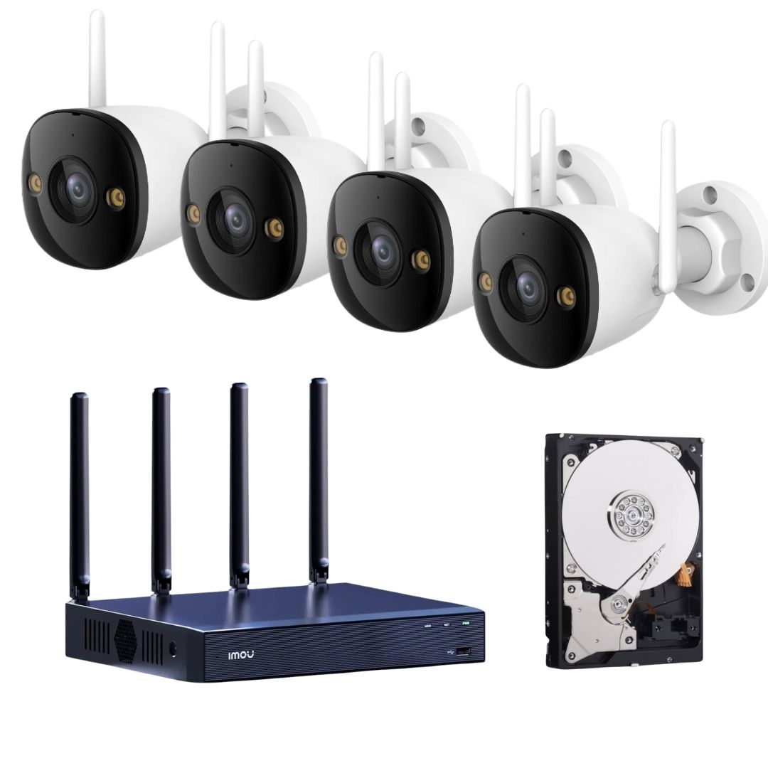Kit supraveghere video Wi-Fi IMOU cu 4 camere si HDD inclus, vedere nocturna, detectare inteligenta, audio bidirectional, monitorizare din telefon [1]