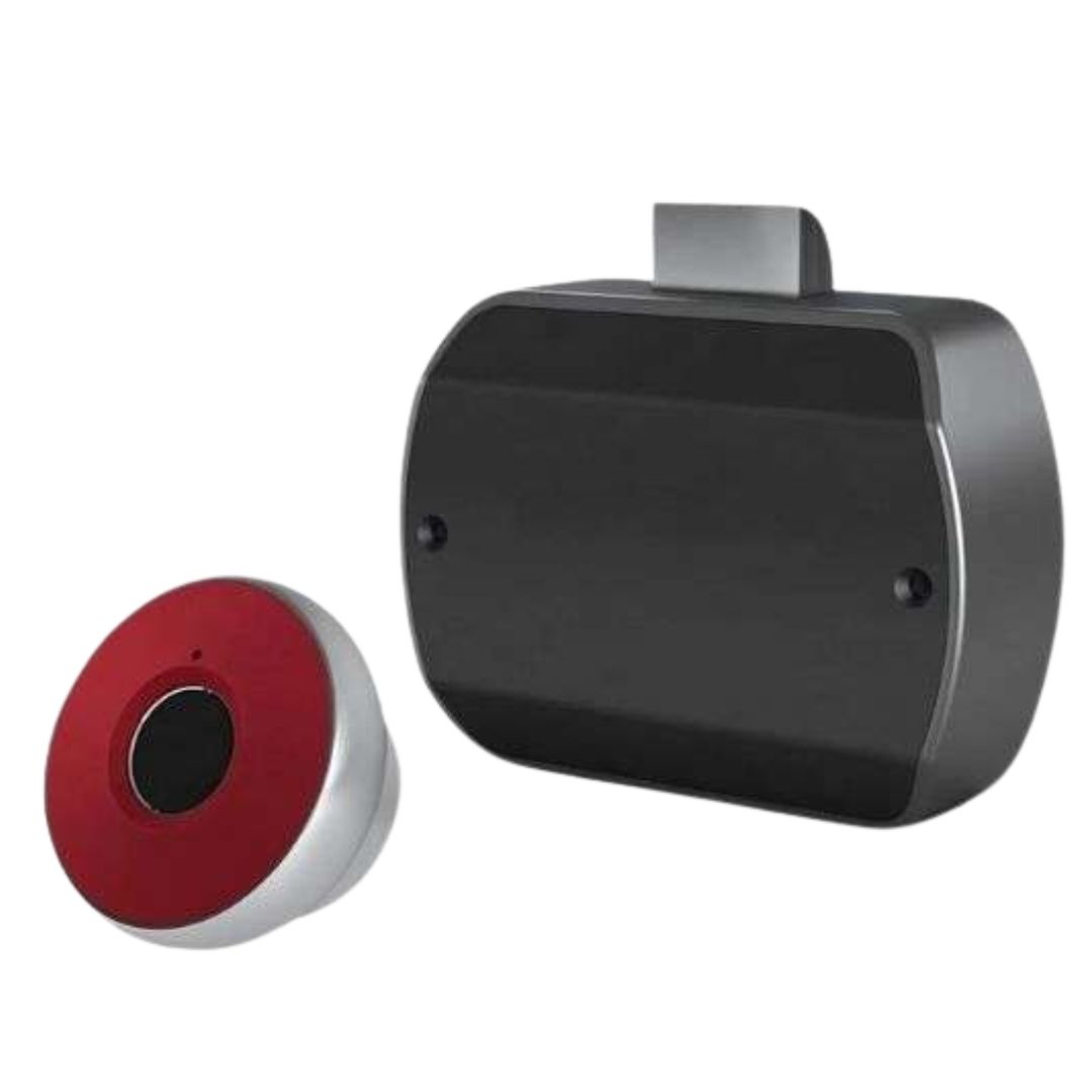 Incuietoare inteligenta pentru sertar si mobilier SmartPass, acces cu amprenta, rosu, DRW-T5-RED [1]