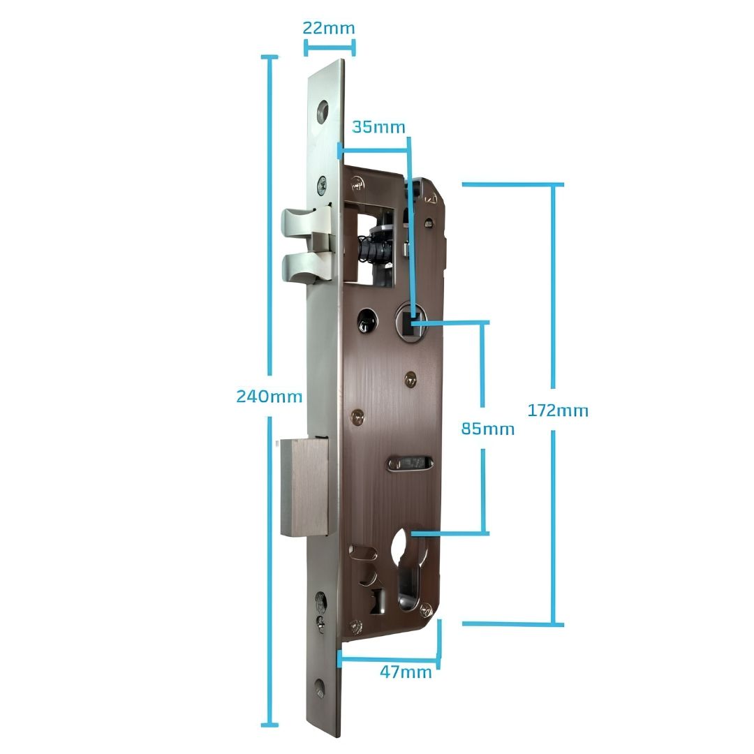 Broasca multipunct SmartPass cu ridicare maner, backset 35 mm, interax 85 mm, compatibila Monaco si Budapest, SMP-M-3585 [1]