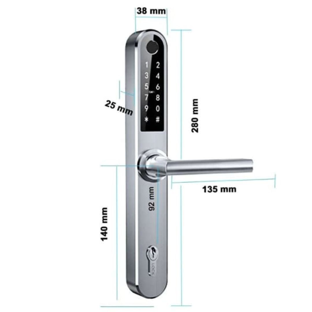 Yala smart SmartPass MONACO SILVER C92, amprenta, Bluetooth, WiFi, cod PIN, RFID, cheie, IP65  MONACO-1TT-SI-C92 [1]