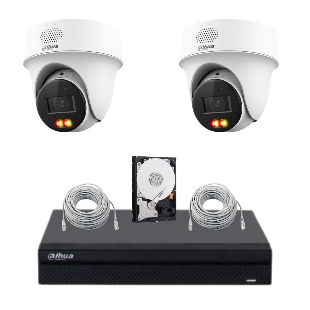 Kit supraveghere Dahua,  2 camere rotative 2K, rotire si inclinare din aplicatie, NVR,  cablu UTP, HDD [1]
