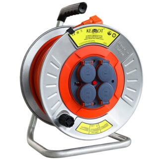 Tambur prelungitor electric metalic, 40m, cablu 3x2.5mm², 4 prize, 250V, 2700W, E-PSM25T40 [1]