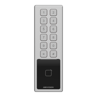 Tastatura BUS exterior Hikvision AX Hybrid PRO, cititor M1/DESFire, PIN, 2 zone, 1 releu, IP66, IK08, Grade 2, DS-PK502MDX [1]