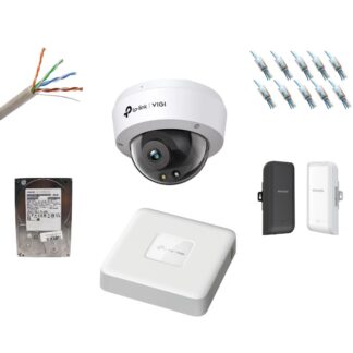 Kit camere supraveghere pentru lift -Sistem IP TP-Link VIGI 4MP Full-Color, AI persoane, microfon, PoE, IK10, NVR 4 canale 8MP 4K, wireless 500m, HDD 1TB [1]