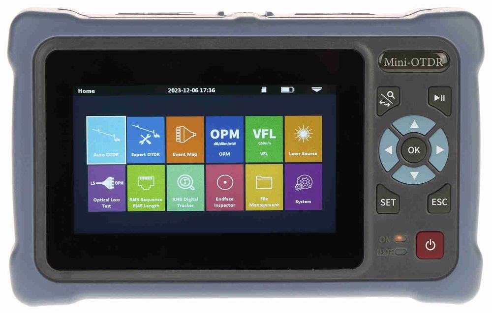 Reflectometru optic, pana la 100km, display touchscreen 4.3 inch, baterie 3.7V, 4000mAh, card memorie 8GB, TS-OTDR [1]