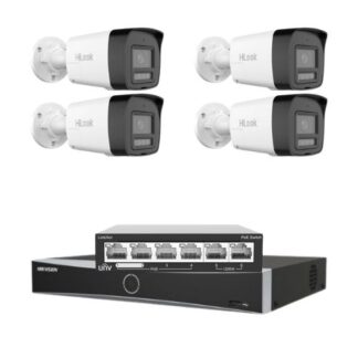 Sistem supraveghere IP 4K pentru casa, curte sau garaj cu 4 camere Smart Hybrid Light, audio bidirectional, NVR Hikvision 8 canale 12MP AcuSense, PoE [1]
