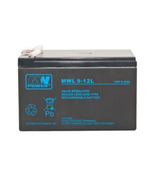 Acumulator stationar AGM VRLA MW Power, 12V, 9Ah, Long Life peste 12 ani, terminale T2/F2 Faston 250, fara intretinere, 151x65x94mm, MWP 9-12L, BAT12V9MWP [1]