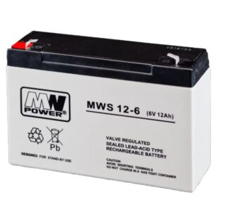 Acumulator stationar AGM VRLA MWS, 6V, 12Ah, pentru aplicatii stationare si sisteme de alimentare de rezerva, BAT6V12 [1]