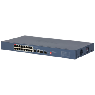 Switch PoE Managed Cloud Dahua, 18 porturi, 16x PoE 10/100Mbps, 2x Gigabit Combo RJ45/SFP, 240W, Hi-PoE/PoE++, 250m, CS4218-16ET-240 [1]