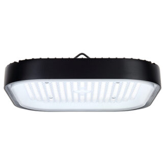 Lampa LED industriala High Bay OPTONICA, 200W, 6000K alb rece, 20000lm, eficienta 100lm/W, unghi iluminare 90, CRI ≥80, IP65, carcasa aluminiu neagra, 320x320x111mm, HB200-B1, SKU 8225 [1]