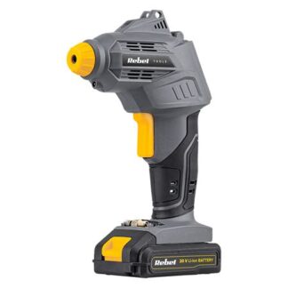 Compresor portabil cu acumulator REBEL Tools, 20V, 2Ah Li-Ion, presiune maxima 7 bar/100 PSI, debit 15 l/min, display LCD iluminat, presetare presiune, oprire automata, lumina de lucru, RB-1060 [1]