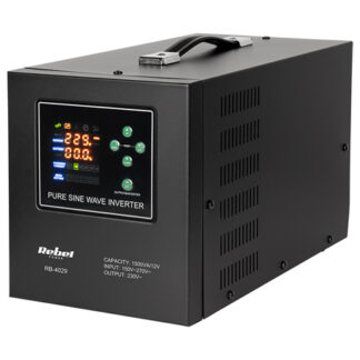 UPS centrala termica REBEL POWER-1500-LFP4, 1500VA, 1050W, sinus pur, acumulator extern 12V GEL/LiFePO4 50-200Ah, incarcare 40A, timp transfer ≤4ms, faza fixa, afisaj LED, functie UPS/redresor/invertor, RB-4029 [1]