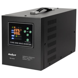UPS centrala termica REBEL POWER-2000-LFP4, 2000VA, 1200W, sinus pur, acumulator extern 12V GEL/LiFePO4 50-200Ah, incarcare 40A, timp transfer ≤4ms, faza fixa, afisaj LED, functie UPS/redresor/invertor, RB-4030 [1]