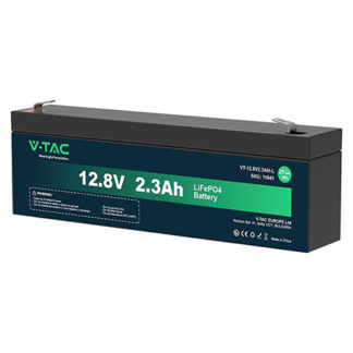 Acumulator LiFePO4 V-TAC, 12.8V, 2.3Ah, 29.44Wh, peste 2000 cicluri, IP55, VT-12.8V 2.3AH-L, SKU 11941 [1]