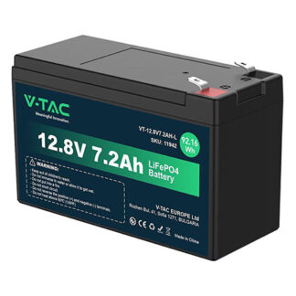 Acumulator LiFePO4 V-TAC, 12.8V, 7.2Ah, 92.16Wh, peste 2000 cicluri, IP55, VT-12.8V 7.2AH-L, SKU 11942 [1]