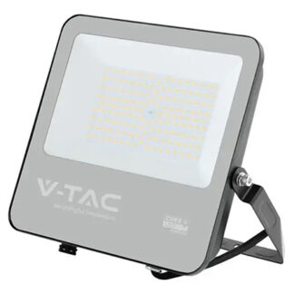 Reflector LED V-TAC, 100W, 4000K alb neutru, 13500lm, eficienta 135lm/W, cip SMD CREE, unghi iluminare 115, cablu alimentare 1m, carcasa aluminiu neagra, sticla gri, IP65, 256x229x42mm, VT-44101 [1]