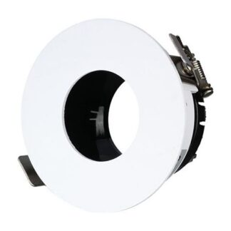 Corp spot rotund incastrabil V-TAC, soclu GU10, putere maxima 35W, alimentare 220-240V AC, aluminiu + PC, alb/negru, decupaj 75mm, VT-873-WB, SKU 3157 [1]