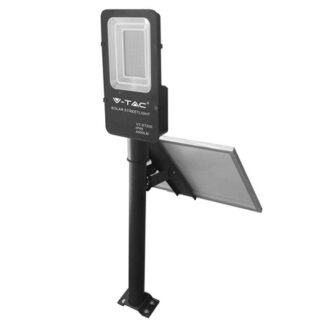 Lampa LED stradala solara V-TAC, 50W, 4000K, 4000lm, panou solar 50W, telecomanda, baterie Li-Ion 6.4V 27.5Ah, IP65, VT-ST200, SKU-5502 [1]