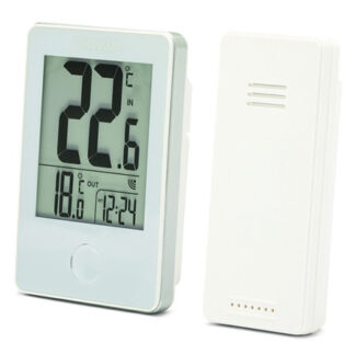 Statie meteo wireless Velamp, temperatura interior/exterior, raza 60m, ceas 12/24h, memorie Min/Max, alba, THERM07 [1]