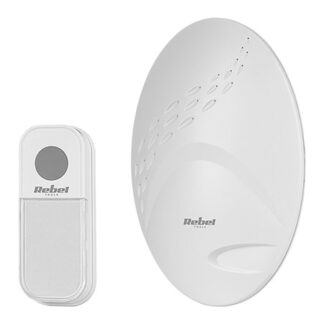 Sonerie wireless REBEL Elipsa, raza pana la 80m, frecventa 433.92MHz, transmitator cu baterie CR2032 inclusa, receptor alimentat 3xAA, putere transmisie <10dBm, URZ2007-2 [1]