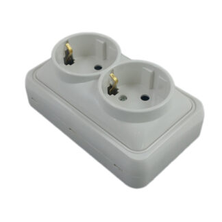 Priza dubla mini SPIN, 250V, 16A, IP20, montaj aparent, SPN1102A, A0060354