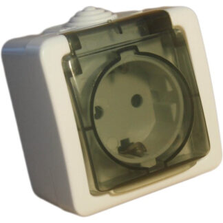 Priza simpla cu capac SPIN TOP, Schuko, 220-250V, 16A, IP54, montaj aparent, SPN1501, GN000832