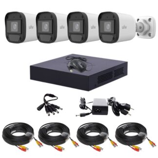 Sistem supraveghere video Uniview pentru casa, 4 camere Full HD de exterior/interior, Microfon incorporat, Vedere nocturna 20m, Vizualizare imagini de pe telefon [1]